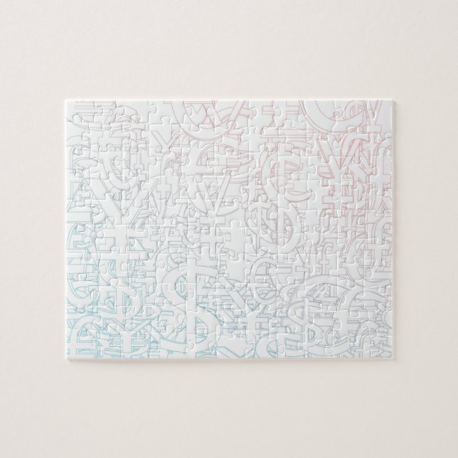 Foreign Currency Exchange Stock Market as Concept Jigsaw Puzzle (Horizontal)