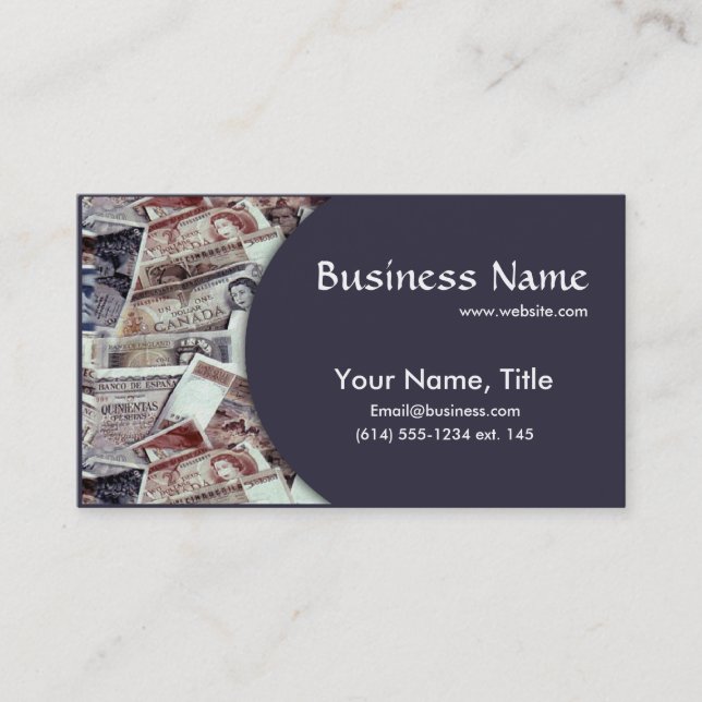 Foreign Currency Money Business Business Card (Front)