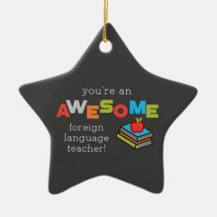 Foreign Language Teacher Appreciation Day, Awesome Ceramic Tree Decoration