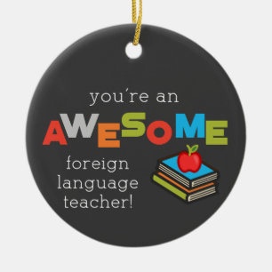 Foreign Language Teacher Appreciation Day, Awesome Ceramic Tree Decoration