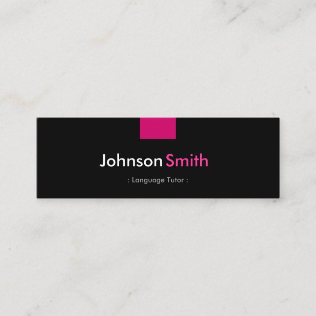 Foreign Language Tutor - Rose Pink Compact Mini Business Card (Front)