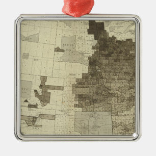 Foreign population by counties metal tree decoration