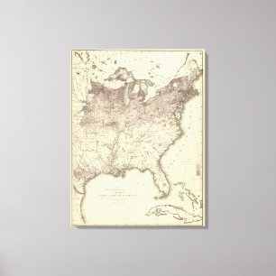 Foreign Population Proportion 1870 Canvas Print