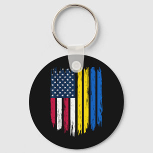 Foreigner Immigrant - Usa United States Ukraine Fl Key Ring