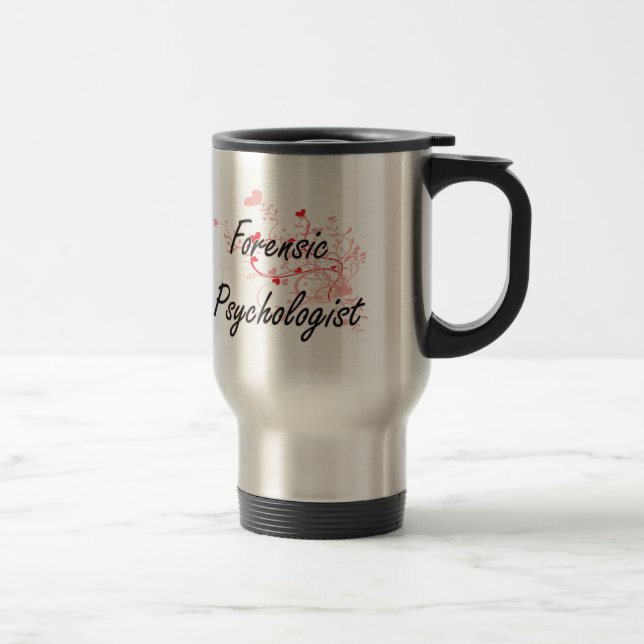 Forensic Psychologist Artistic Job Design with Hea Travel Mug (Right)