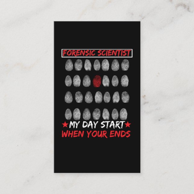 Forensic Science Fingerprint DNA Detective Business Card (Front)