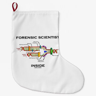 Forensic Scientist Inside DNA Replication Humour Large Christmas Stocking