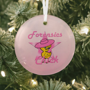 Forensics Chick #8 Glass Tree Decoration