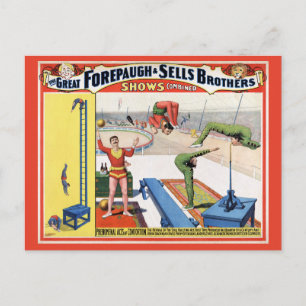 Forepaugh & Sells Brothers Vintage Circus Poster Postcard