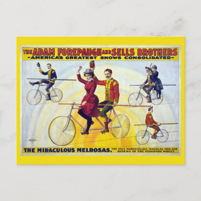 Forepaugh & Sells Brothers Vintage Circus Poster Postcard (Front)