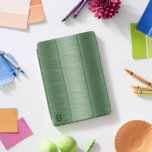 Fores Green Metallic Texture Image Monogram iPad Pro Cover<br><div class="desc">Fores green image of a metallic texture background brushed aluminium look with a custom monogram—simple,  minimalistic design.</div>