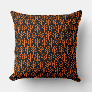 Forest 230823 - Orange on Black Cushion