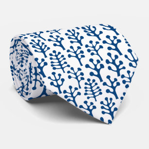Forest 230823 - Shibori Blue on White Tie