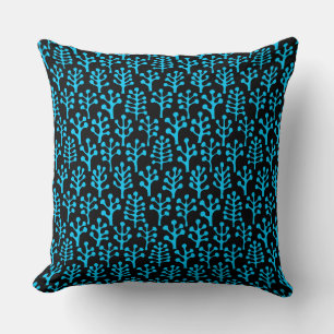 Forest 230823 - Sky Blue on Black Cushion