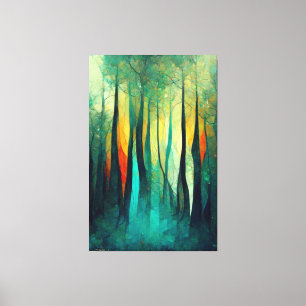 Forest, Abstract Art, Trees, Modern Art, Artwork  Canvas Print