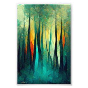 Forest, Abstract Art, Trees, Modern Art, Artwork  Photo Print