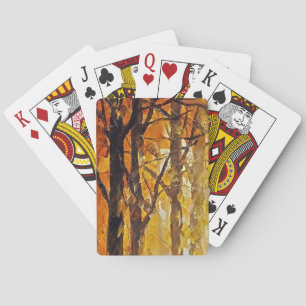 Forest Abstract Oil Painting Playing Cards