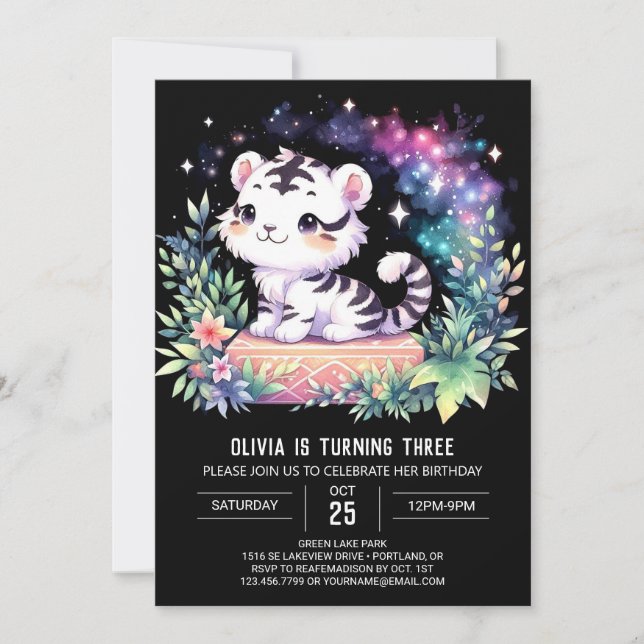 Forest Adorable Tiger Birthday Invitation (Front)