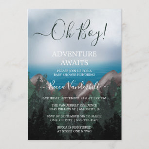 Forest Adventure Awaits Boy Baby Shower Invitation
