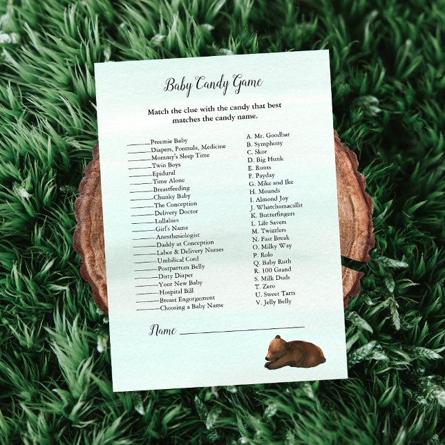 Forest Adventure Baby Candy Bears Game Invitation (Creator Uploaded)