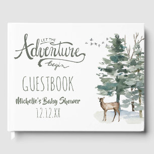 Forest Adventure Baby Shower Girl Guest Book