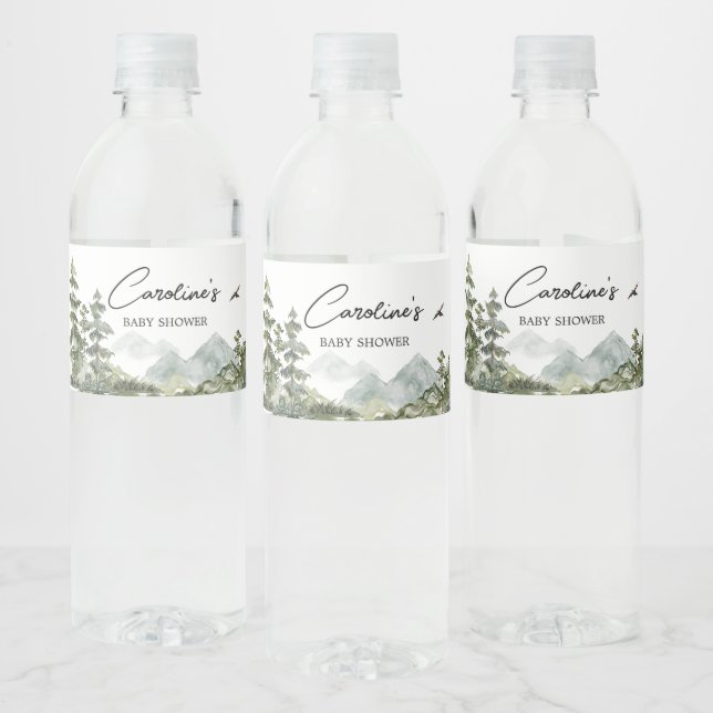Forest Adventure Baby Shower  Water Bottle Label (Bottles)