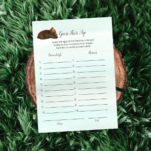 Forest Adventure Bears Guess Their Age Game Card
