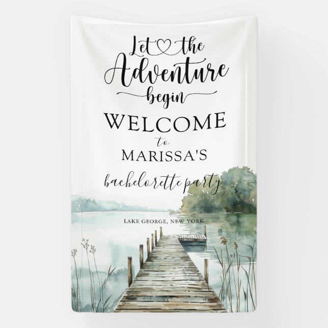 Forest Adventure Begins Bachelorette Party Banner (Vertical)