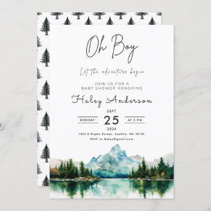 Forest Adventure Boy Baby Shower Invitation