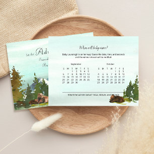 Forest Adventure Guess When Baby Arrives Game Card