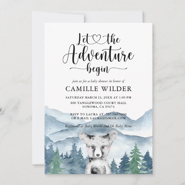 Forest Adventure Little Fox Baby Shower Invitation (Front)