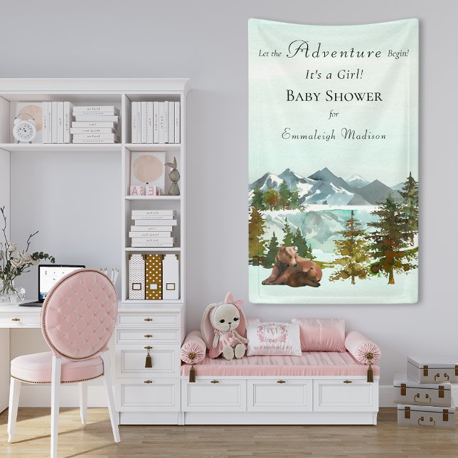 Forest Adventure Rustic Bears Baby Shower Banner (Creator Uploaded)