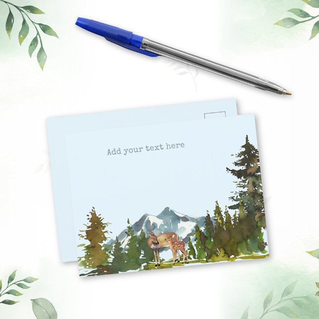 Forest Adventure Rustic Deers Postcard (Creator Uploaded)