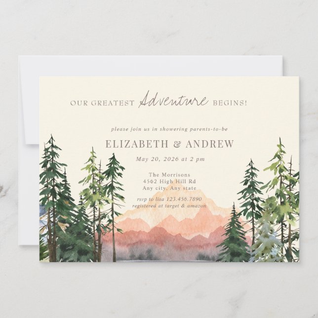 Forest Adventure | Trees Baby Shower Invitation (Front)