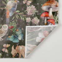 Forest adventure watercolor animals and mushrooms