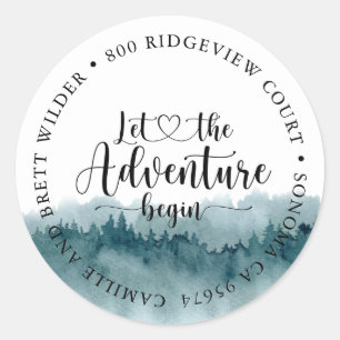 Forest Adventure Watercolor Baby Shower  Classic Round Sticker