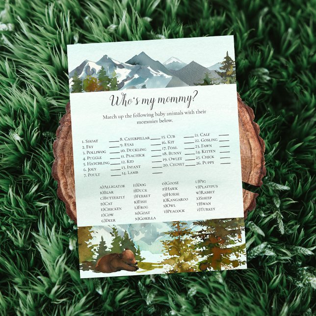 Forest Adventure Who's My Mummy Bears Game Invitation (Creator Uploaded)