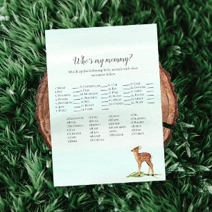 Forest Adventure Who's My Mummy Deers Baby Game Invitation