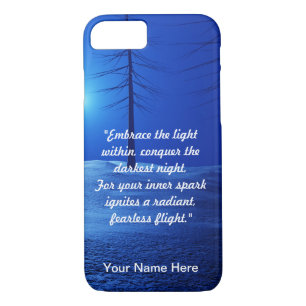 Forest Aesthetic Landscape Dark Blue motivational iPhone 8/7 Case