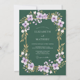 Forest Amethyst Vine Wedding Invitation