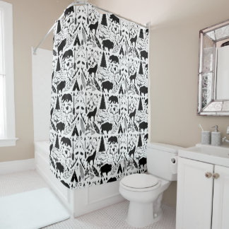Forest and Meadow Creatures Adventure Hipster Shower Curtain