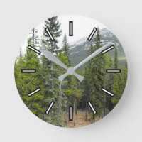 Forest and Mountain Scene Clock