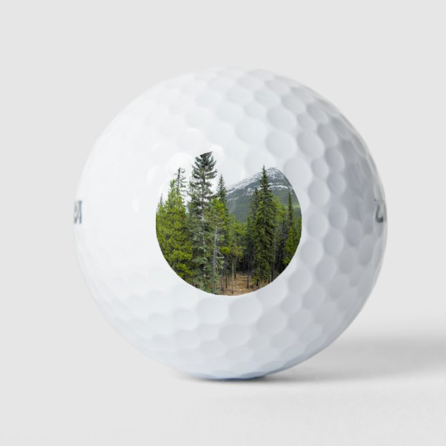 Forest and Mountain Scene Golf Ball (Front)