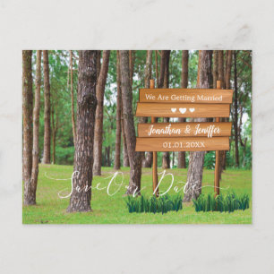 Forest And Nature Wedding Save the Date Announcement Postcard