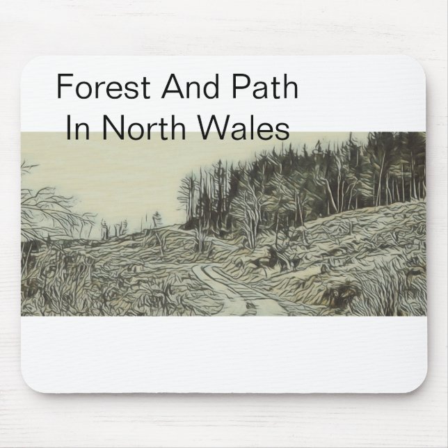 Forest And Path In North Wales Mouse Mat (Front)