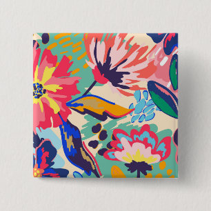 Forest and roses 15 cm square badge