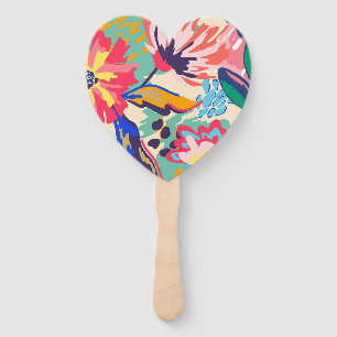 Forest and roses hand fan