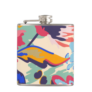 Forest and roses hip flask