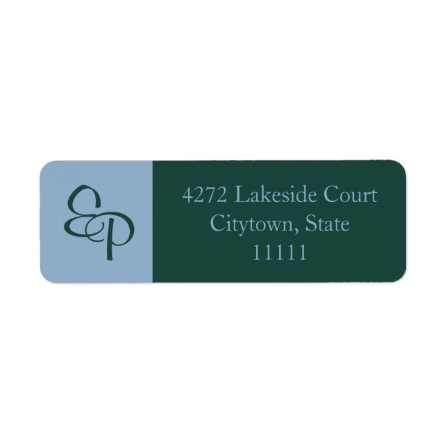 Forest and Slate Couple Monogram Label (Front)