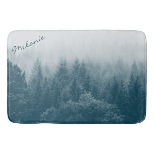 Forest and Trees Print Personalised Bath Mat